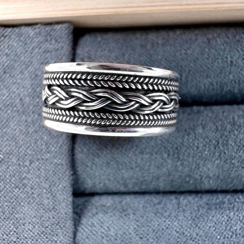 Sterling Silver NEW Braided Rope Band Ring 925 Comfort Fit Southwestern